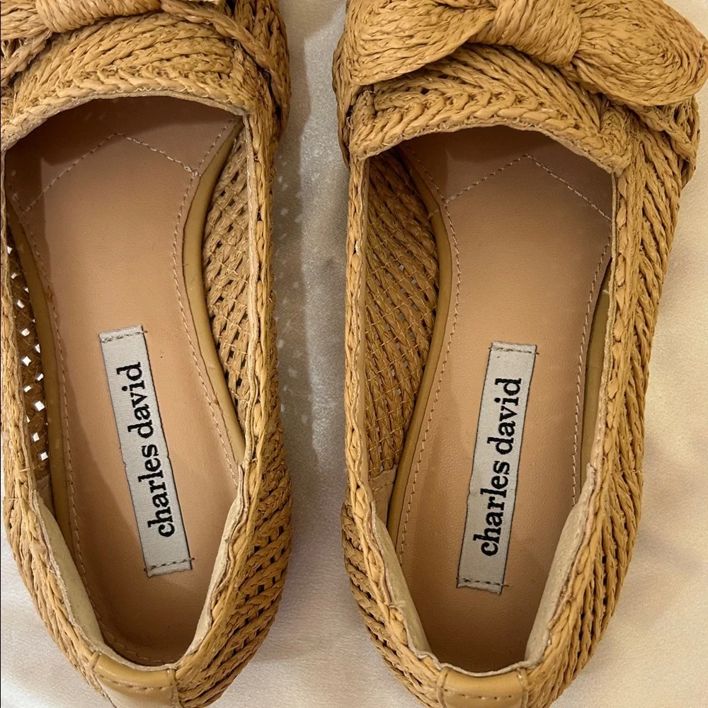 Charles David Woven Bow Loafers in Tan - Picture 3 of 6